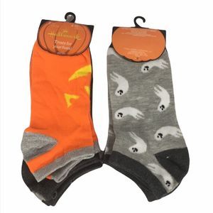 Hallmark Pumpkin and Ghost Ankle Socks, 3 Pack